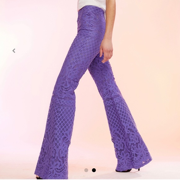Cynthia Rowley Purple Lace Fit and Flare Pant - Picture 2 of 6